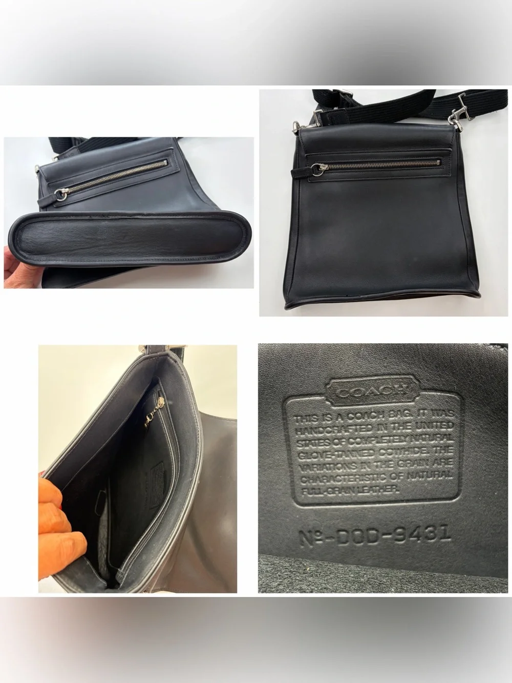 Vintage Coach Legacy Metro Flap Bag Style 9431 Black Leather GUC!